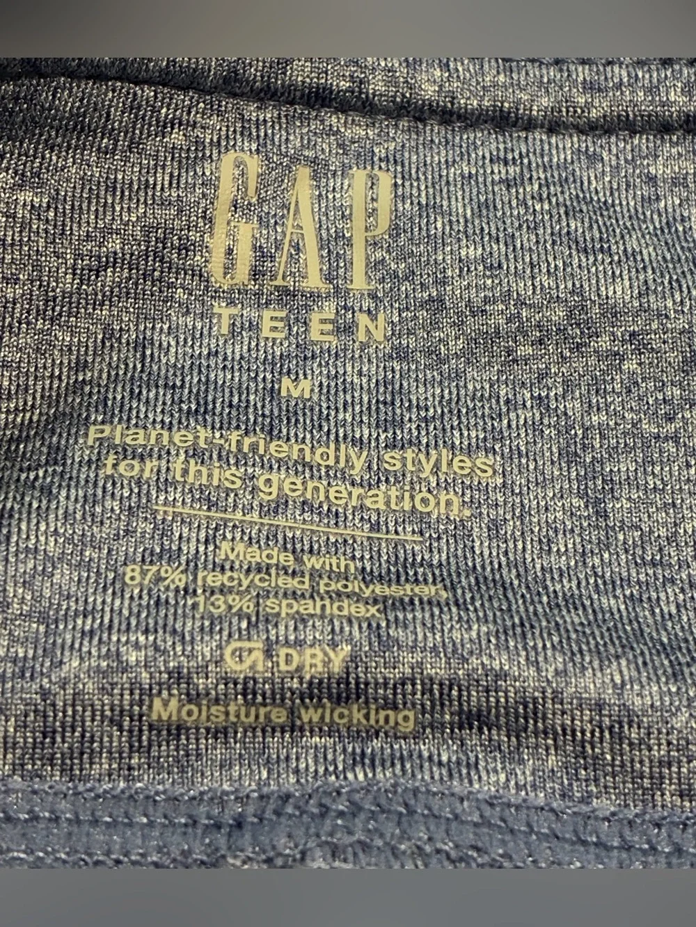 Gap Teen Girls Leggings M Medium 8 9 Blue Larkspur Heather Side Pockets Athletic